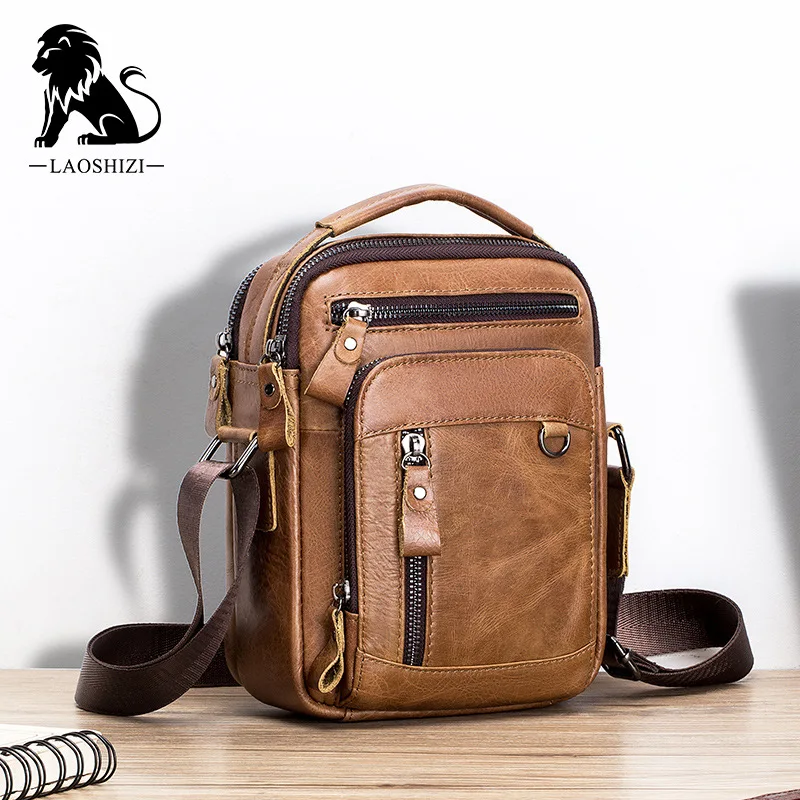 Top Trends: Brand 100% Genuine Leather Men&#039;s Shoulder Bags Messenger Bag For Men Crossbody Bags New Small Man Designer Handbag Bolso Male Shoppable Styles