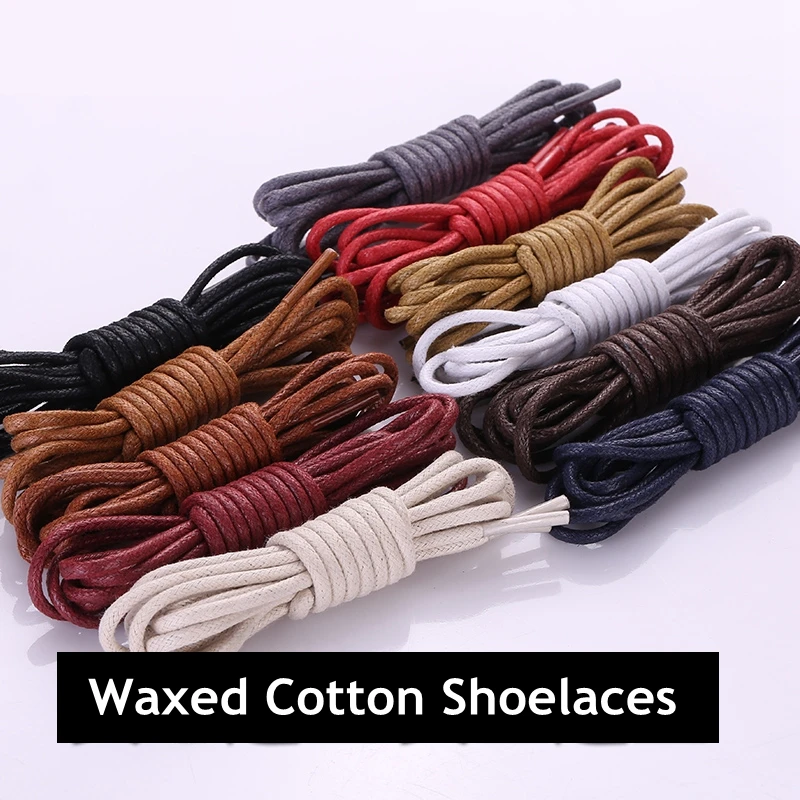 Top Trends: 1Pair Cotton Waxed Shoelaces Leather Waterproof Round Shoe Laces Martin Boots Shoelace Shoestring Length 80 / 100 / 120 / 140CM P2 Shoppable Styles