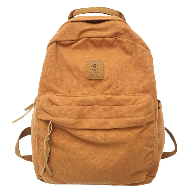 Top Trends: Solid 100% Cotton Backpacks Unisex Large Capacity Leisure Or Travle Bags Green Canvas School Bags Brand High Quality Satchels Shoppable Styles