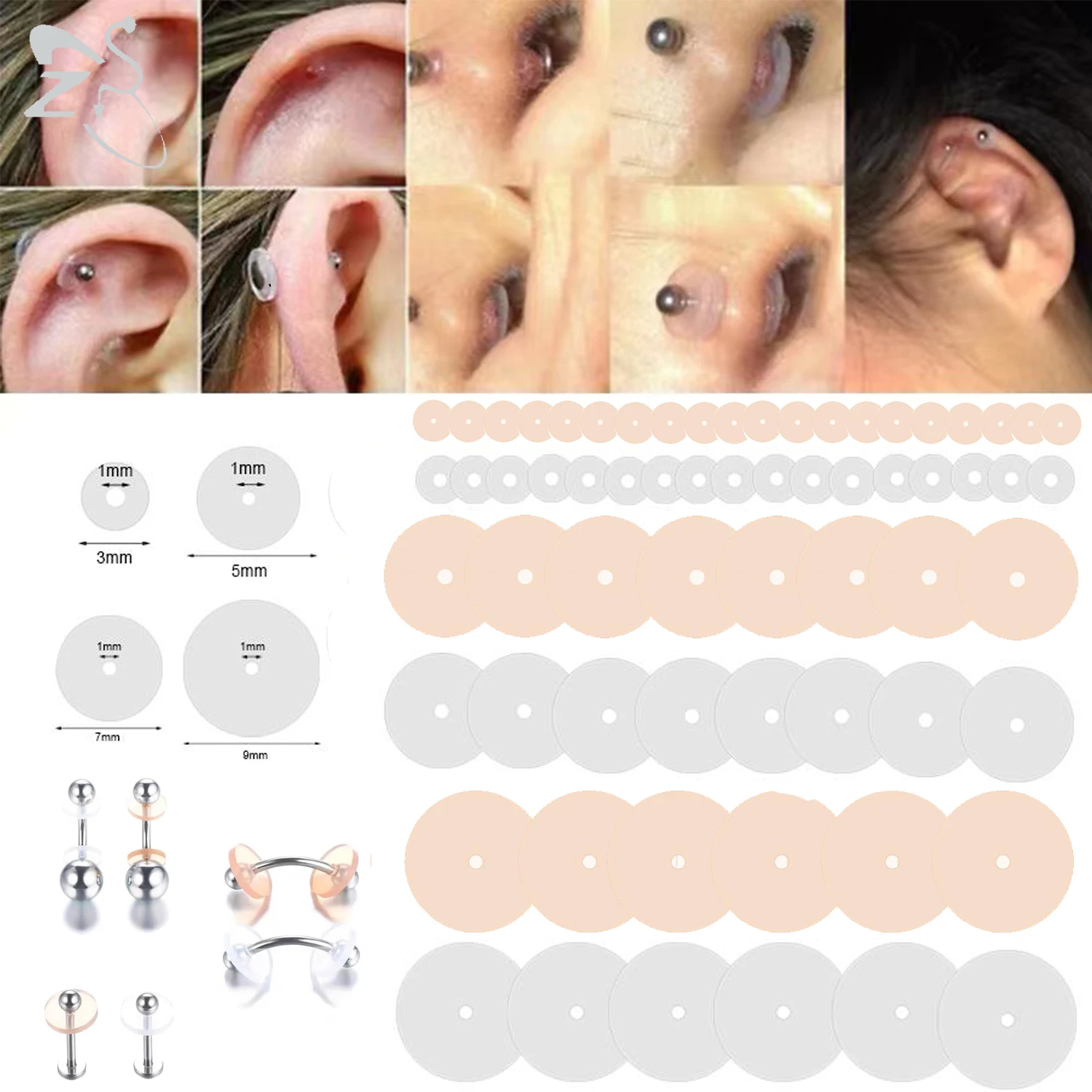 Top Trends: ZS 6-200PCS / Lot Silicone Piercing Transparent Healing Discs Flexible Anti Hyperplasia Earring Back Soft Anti Invagination 3-9mm Shoppable Styles