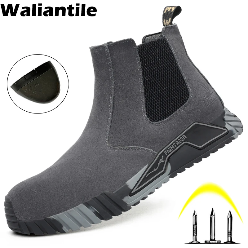 Top Trends: Waliantile Welding Safety Boots For Men Anti-smashing Industrial Work Shoes Male Puncture Proof Steel Toe Indestructible Boot Shoppable Styles