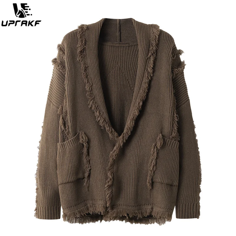 Top Trends: UPRAKF Tassel Sweater Cardigan Autumn Loose All-Match Winter Tops Warm Fashion Streetwear Trendy Coat Shoppable Styles