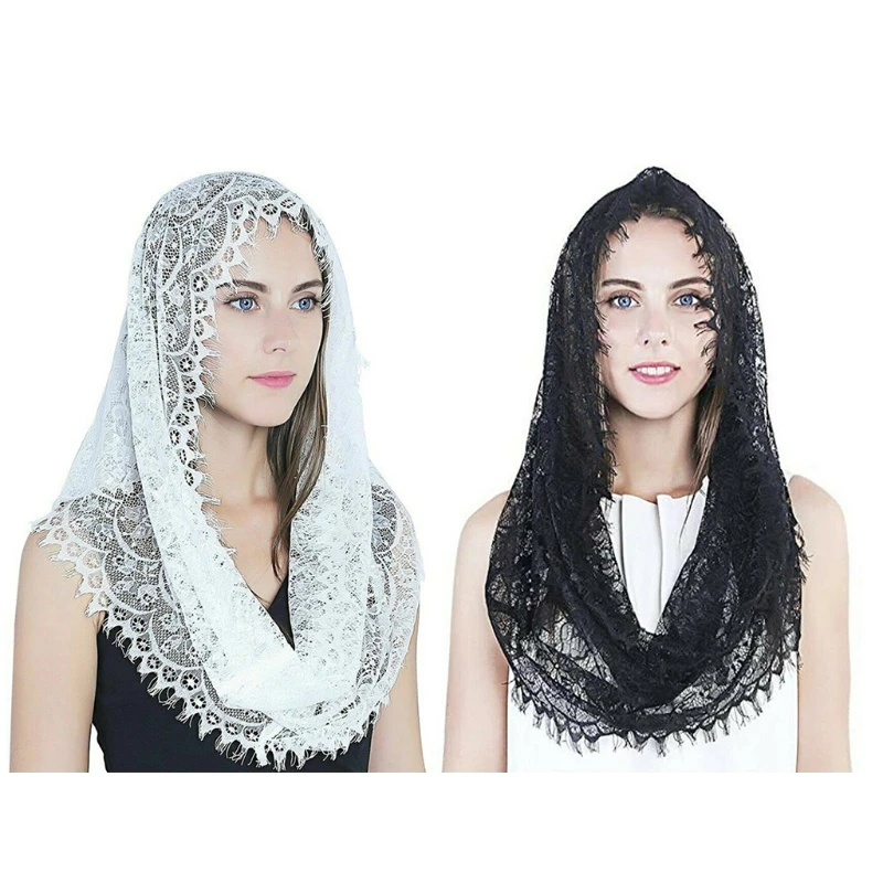 Top Trends: Chapel Veil Mantilla Veils Latin Mass Flower Embroidered Head Covering Lace Edge Scarf For Confirmation And Baptism Shoppable Styles