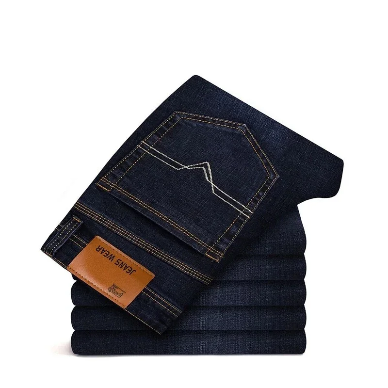 Top Trends: 2024 New Men&#039;s Stretch Regular Fit Jeans Business Casual Classic Style Fashion Denim Trousers Male Black Blue Pants 28-40 Shoppable Styles