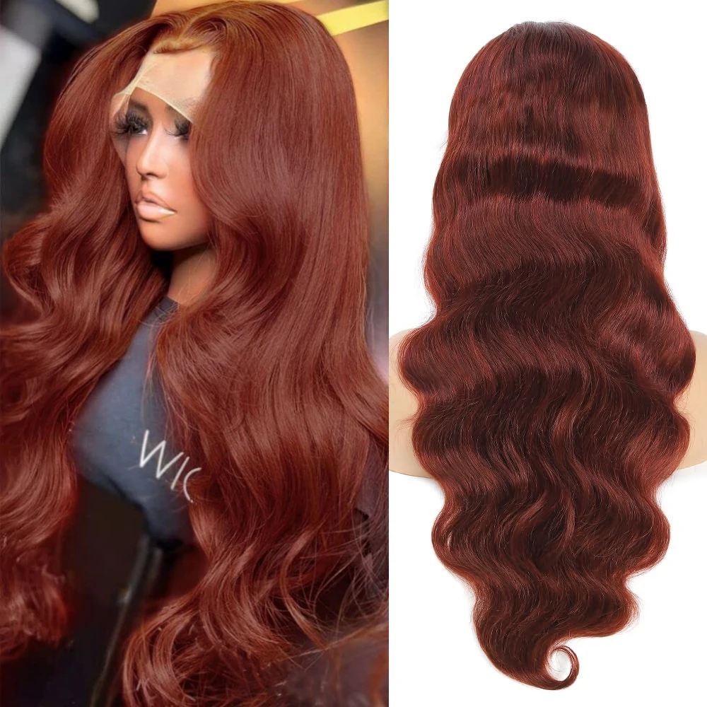 Top Trends: Reddish Brown Hd Lace Wig 13x6 Human Hair Brazilian Pre Plucked 13x4 Lace Front Wigs Dark Red Brown Body Wave 4x4 Closure Wig Shoppable Styles - Image 2