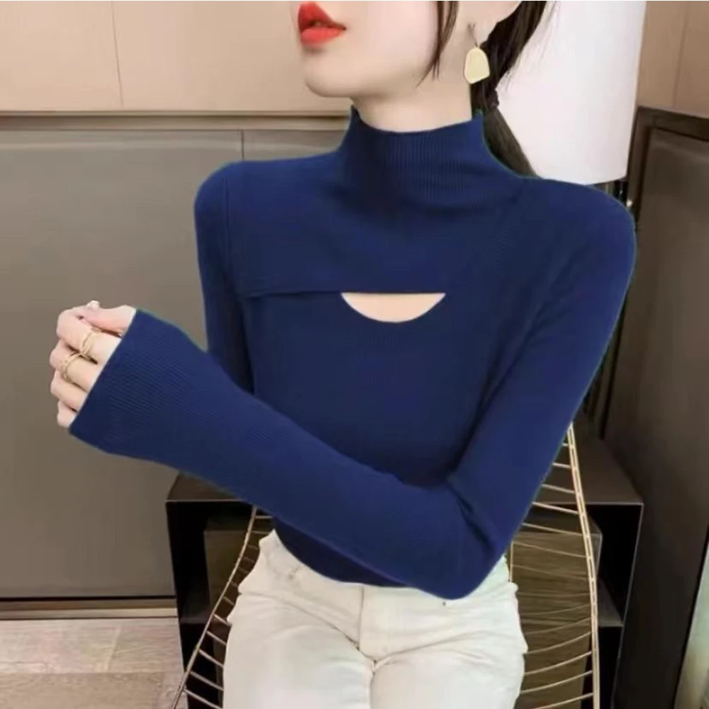 Top Trends: Women's Soft Shirt Knitted Pullover Sweater Long Sleeve Underlay Sweater Slim Fit All Season S-XL Warm Casual Version Fashion Shoppable Styles