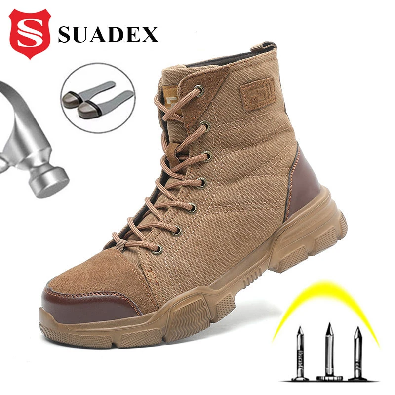 Top Trends: SUADEX Steel Toe Boots For Men Military Work Boots Indestructible Work Shoes Desert Combat Safety Boots Army Safety Shoes 36-48 Shoppable Styles