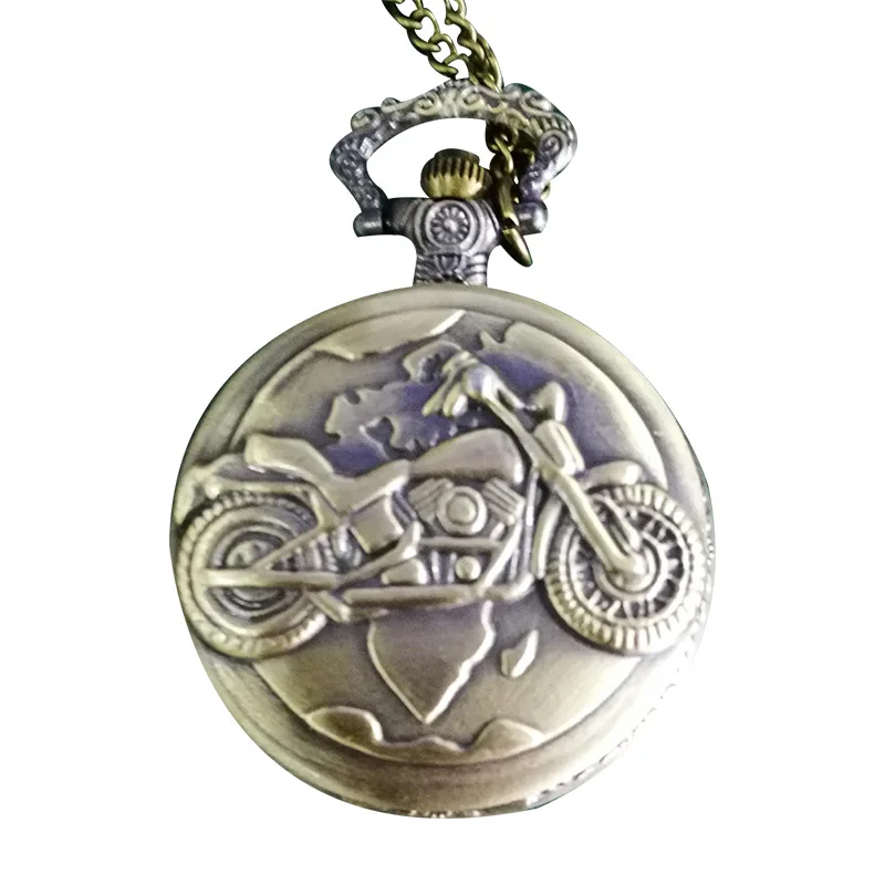 Top Trends: Vintage Alloy Motorcycle Motorbike Pocket Watch Necklace Pendant Chain Clock Gift LL@17 Shoppable Styles