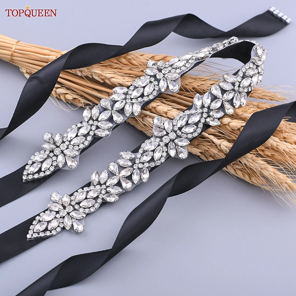 Top Trends: TOPQUEEN Wedding Bridal Rhinestone Sash Belts Prom Strap Female Belt For Dress Long Evening Dress Belt Silk Ribbon Belt S429 Shoppable Styles