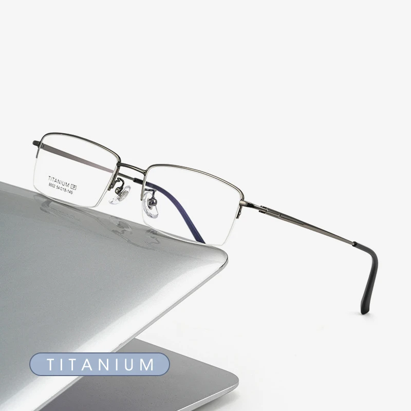 Top Trends: Business Men Ultralight Pure Titanium Glasses Frame For Myopia Reading Prescription Spectacles Half Rim Eyewear Shoppable Styles