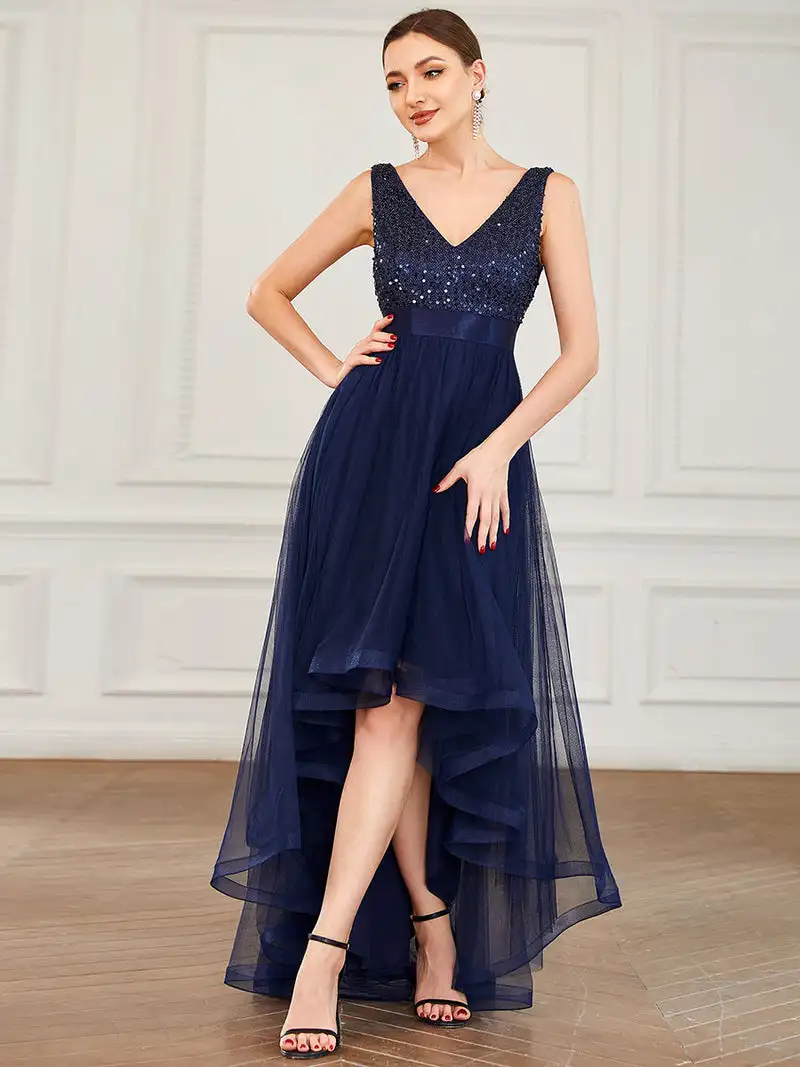 Top Trends: Luxury Evening Dresses Long Asymmetrical Sleeveless V-Neck Lace Floor-Length Gown 2024 Of Exquisite Prom Women Dress Shoppable Styles