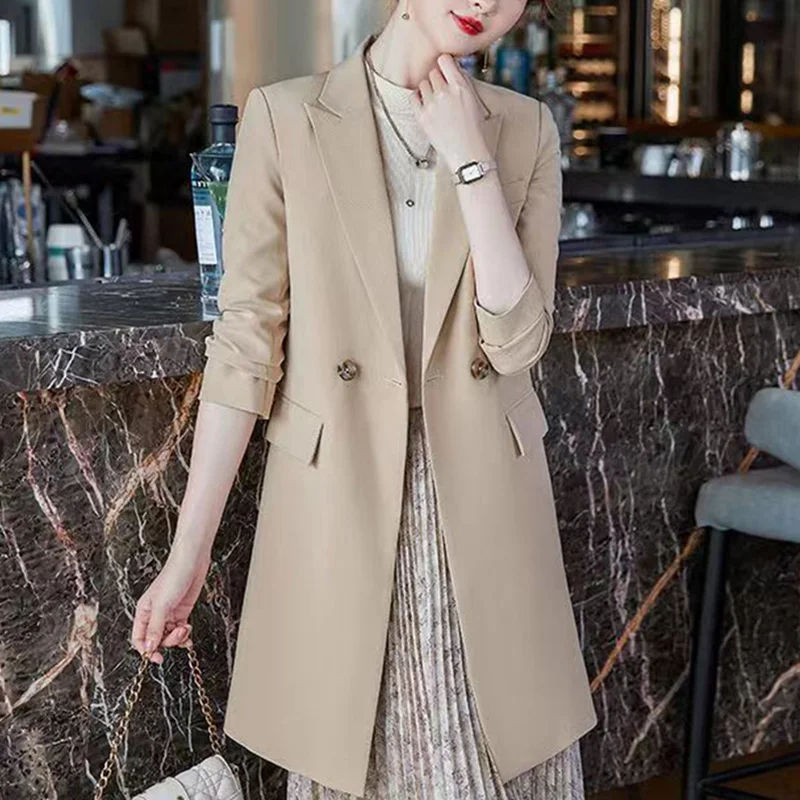 Top Trends: Elegant Lapel Spliced Pockets Solid Color All-match Blazer Women Clothing 2023 Autumn New Casual Tops Loose Office Lady Blazers Shoppable Styles