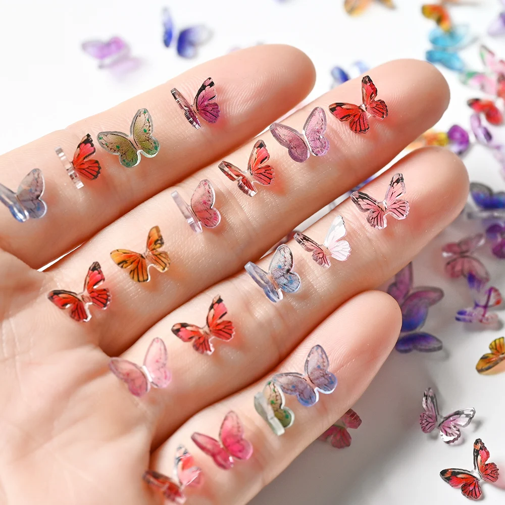 Top Trends: 20PCS 3D Nail Butterfly Fairy Jewelry Web Celebrity Charm Resin Drill Acrylic Nail Decoration Rhinestone DIY Manicure Supplique Shoppable Styles