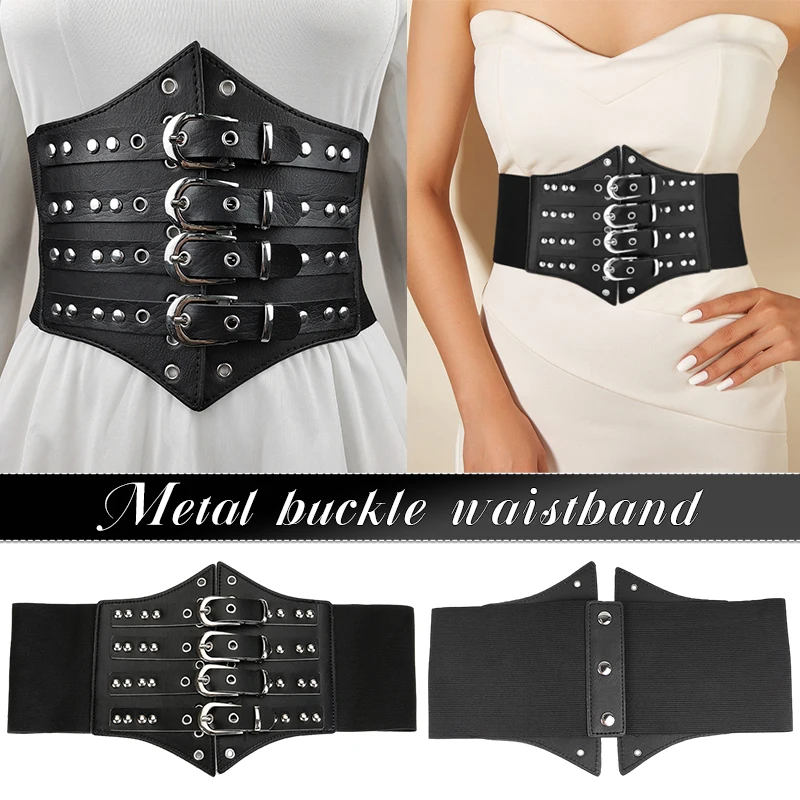 Top Trends: Women Corset Belt Gothic Fashion PU Leather Lace-up Corset Belts Slimming Waistband Vintage Corset Black Wide Belts Shoppable Styles