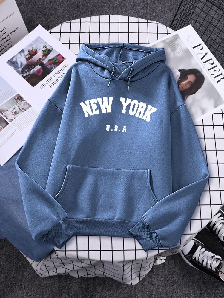 Top Trends: New York City Usa Printed Women Sweatshirt Oversize Pocket Street Pullover All-math Simple Sportswear Soft Casual Female Hoodies Shoppable Styles - Image 4