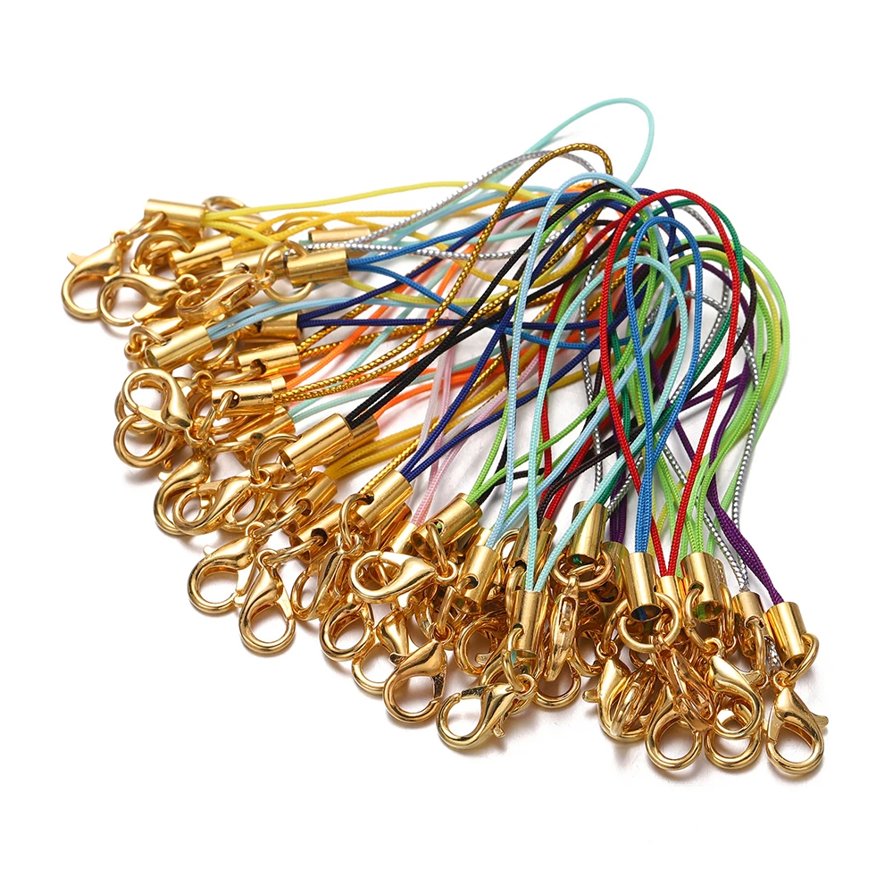 Top Trends: 20-100Pcs Gold Color Keychain Rope With Lobster Clasp Lanyard Lariat Strap Cords DIY Keyring Pendant Cord Jewelry Making Shoppable Styles