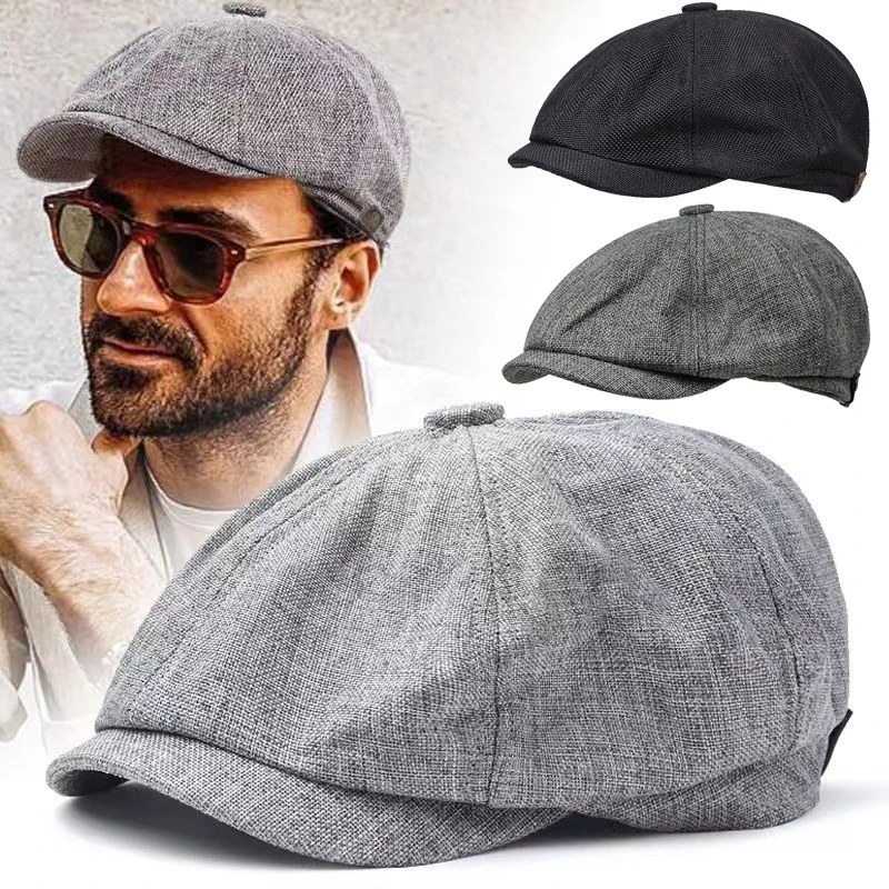 Top Trends: Fashion New Men&#039;s Casual Newsboy Hat Spring And Autumn Retro Beret Hat Wild Casual Hats Unisex Wild Octagonal Cap Shoppable Styles