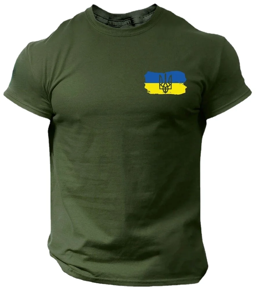 Top Trends: Ukraine Trident Flag Coat Of Arms Military Men T-Shirt Short Sleeve Casual Cotton O-Neck Summer T Shirts Shoppable Styles