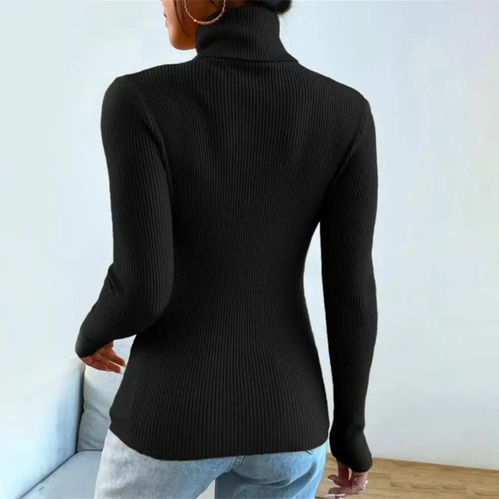 Top Trends: New 2023 Autumn Winter Women Long Sleeve Knit Turtleneck Pulls Sweater Casual Rib Jumper Tops Female Home Pullover Clothes Shoppable Styles - Image 5