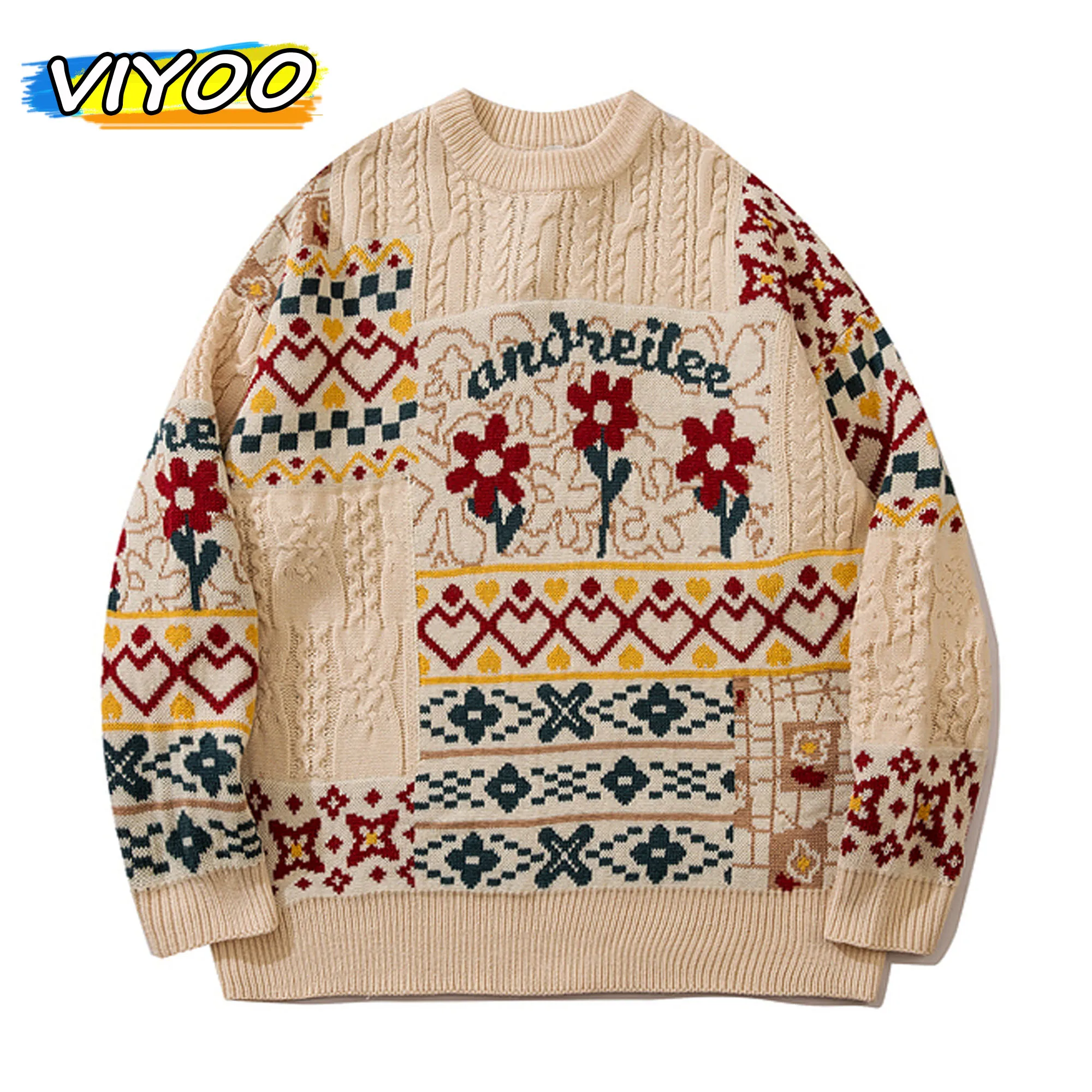 Top Trends: Men's Y2K Autumn Knitted Christmas Sweater Couple Luxury Sweatshirt Knitwear Pullover Winter Korean Clothes Style 2023 For Men Shoppable Styles