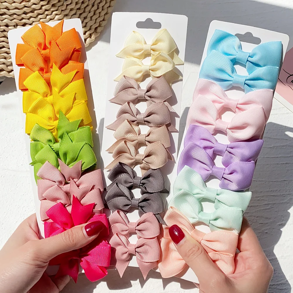 Top Trends: 10 / 20Pcs Cute Grosgrain Ribbon Bowknot Hair Clips For Girls Colorful Bows Clip Hairpin Barrettes Headwear Kids Hair Accessories Shoppable Styles - Image 2