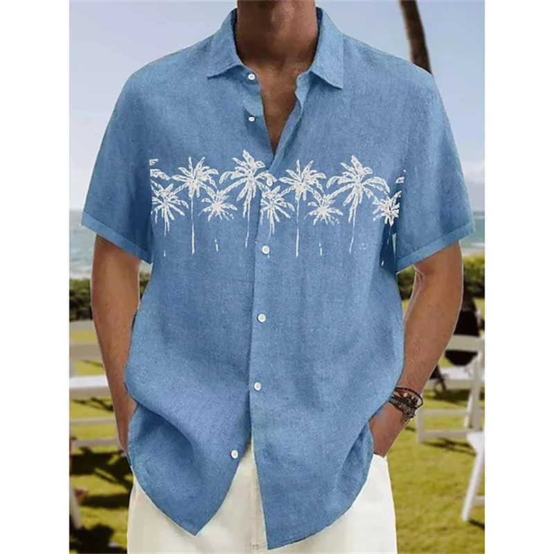 Top Trends: Summer 2023 Men's Shirt Hawaiian Shirt Coconut Wood 3D Printing Short Sleeve Button Clothes Tropical Fashion Jacket S-5XL Shoppable Styles