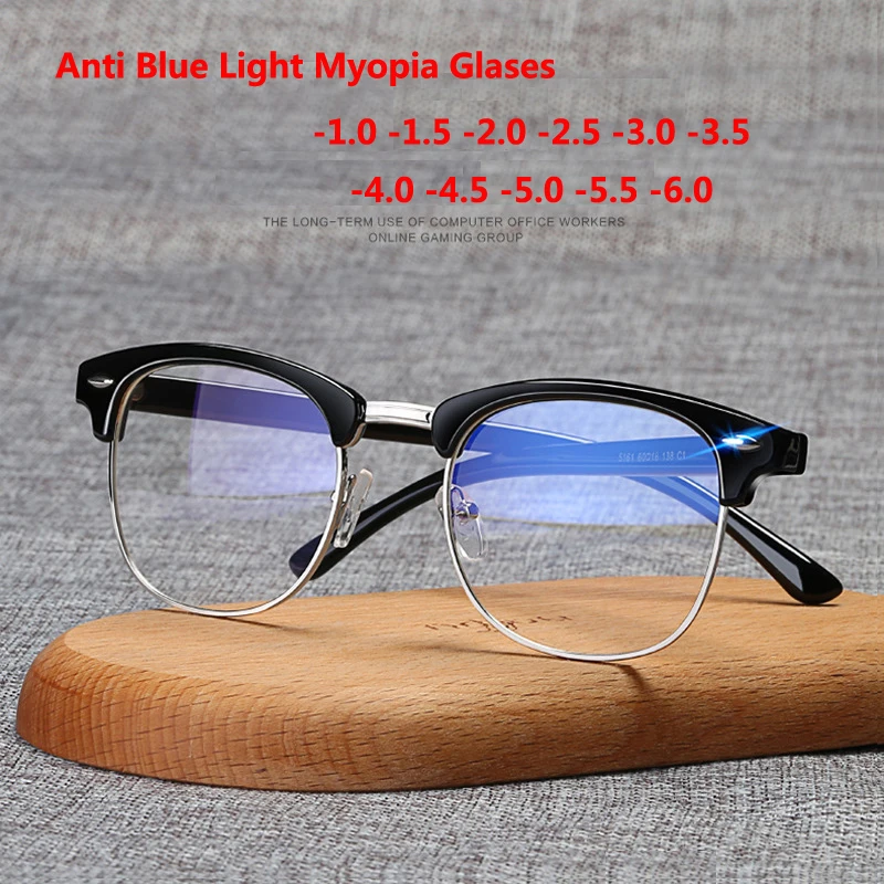 Top Trends: -1 -1.5 -2 -2.5 -3 -3.5 -4 -4.5 -5 -5.5 -6 Myopia Glasses Half Frame Finished Shortsighted Eyeglasses Men Women Optical Goggles Shoppable Styles