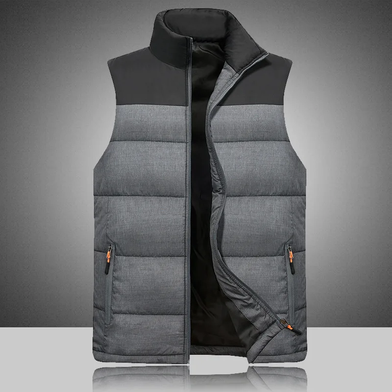 Top Trends: 2023 Autumn And Winter Men&#039;s Solid Color Zipper Spliced Cardigan Pocket Cotton Tank Top Standing Collar Vest Jacket Fashion Tops Shoppable Styles