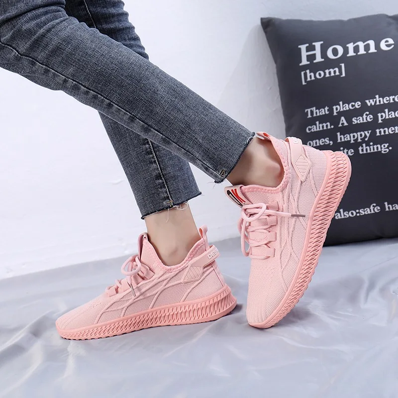 Top Trends: Fashion Spring Female Sneakers Women Shoes Korean Mesh Yellow Ladies Shoes Woman Lace Up Red Black Casual Shoes Breathable 2023 Shoppable Styles - Image 3