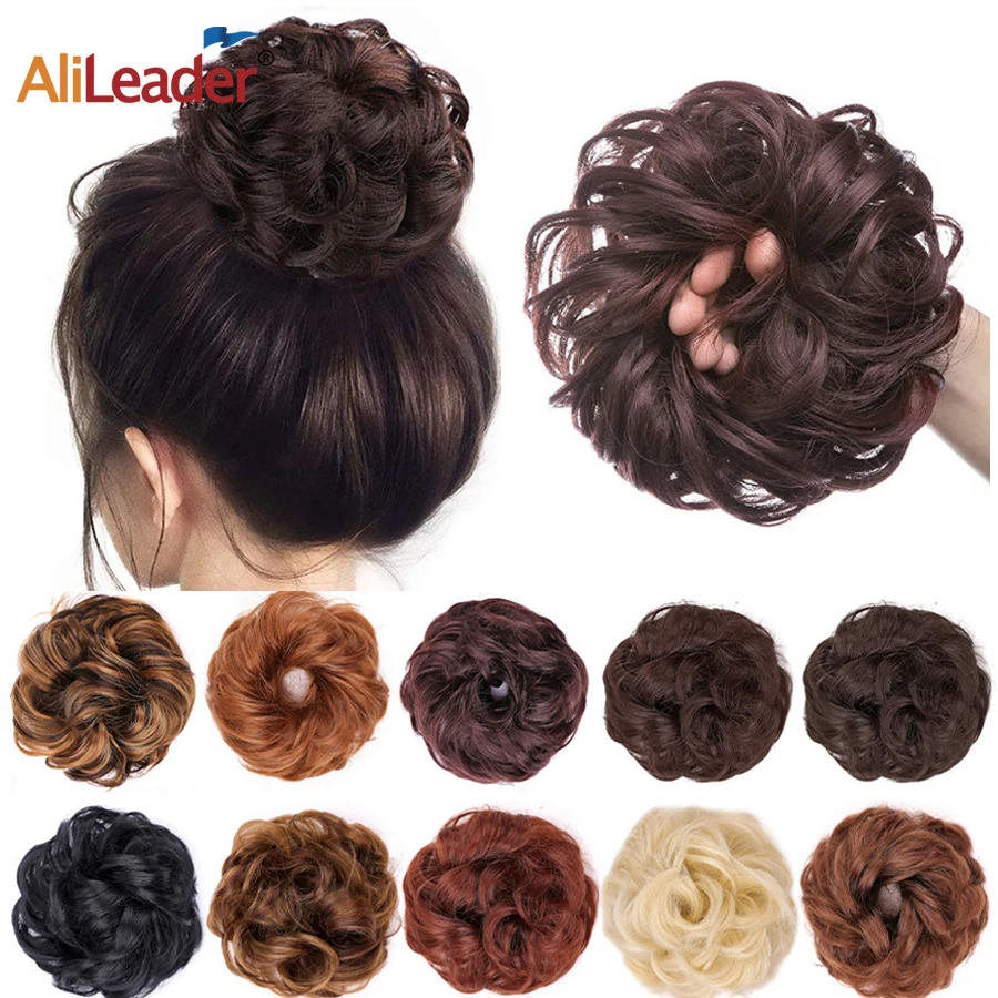 Top Trends: Curly Hair Bun Synthetic Hair Bun Chignon Elastic Bands Ponytail Curly Hair Extension Short Hair Messy Donut Ponytail For Woman Shoppable Styles