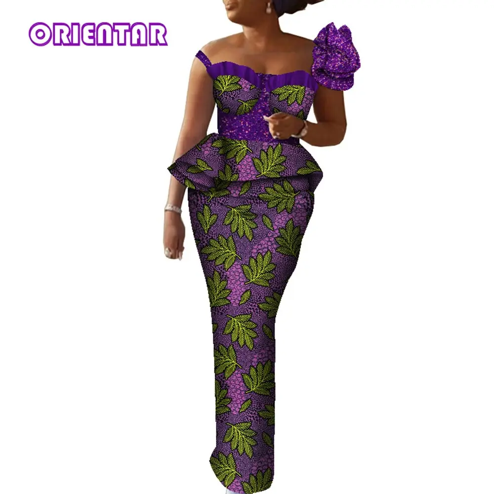 Top Trends: Women African Dress Off The Shoulder Long Maxi Dress Evening Dress African Clothing Custom Made Dashiki Ankara Dress WY090 Shoppable Styles