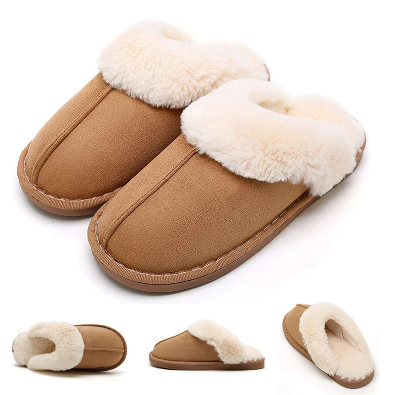 Top Trends: 2024 Mens Slippers Fur Winter Warm Home Girls Slippers Women Man Casual Luxury Faux Suede Plush Shoes Thicken Indoor 29 32 45 Shoppable Styles