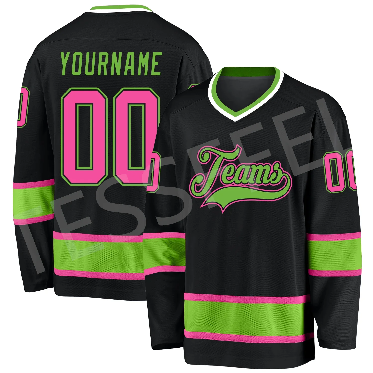 Top Trends: Drop Shipping Custom Name Hockey Jersey Suits Team Logo Tracksuit V-Neck Long Sleeves Retro 3DPrint Pullover Harajuku Casual X5 Shoppable Styles - Image 3