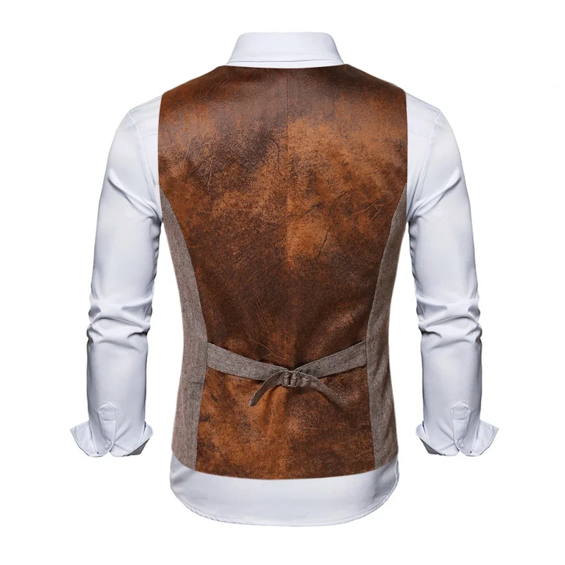 Top Trends: Men's Casual Cowboy Vest Solid Multi Pocket Waistcoat Vintage Gothic Vests Man Sleevless Jacket Shoppable Styles - Image 4