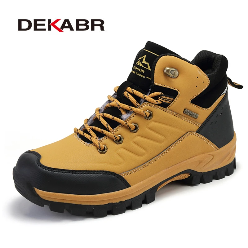 Top Trends: DEKABR Brand Winter Men Snow Boots Warm Plush Men's Boots Waterproof Leather Ankle Boots Top Quality Non-slip Men's Hiking Boots Shoppable Styles