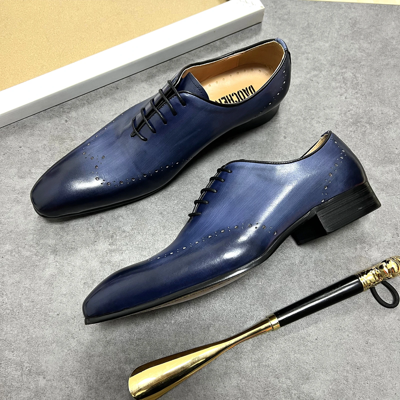 Top Trends: ELEGANT MEN LEATHER SHOES LACE UP POINTED TOE MENS DRESS SHOES BLUE BLACK WEDDING BUSINESS FORMAL OXFORD SHOES FOR MEN Shoppable Styles