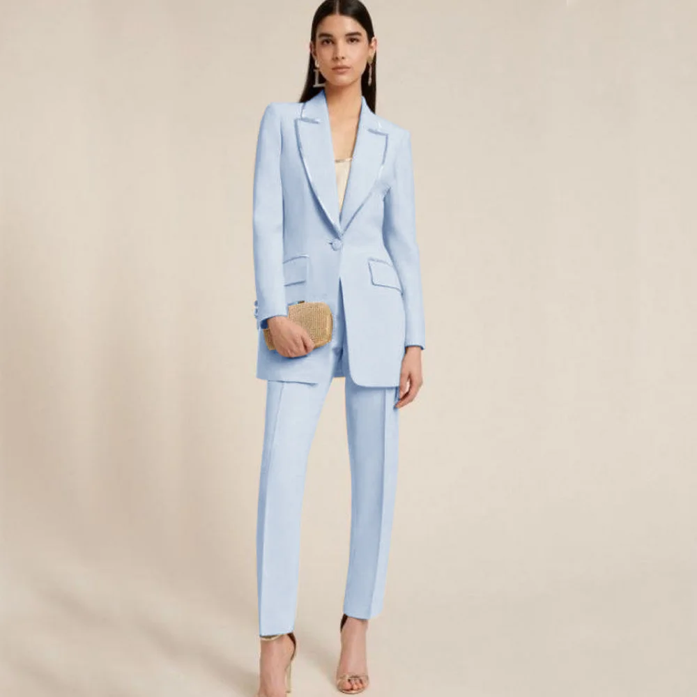 Top Trends: Women&#039;s Hemmed Suit Chic And Elegant Woman Pants Set Woman Two Pieces Casual Elegant Jacket + Pants Sets To Dress 1 Button Suits Shoppable Styles