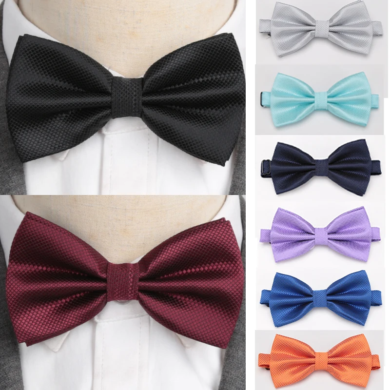 Top Trends: Men Plaid Bowties Groom Mens Solid Fashion Cravat For Men Butterfly Gravata Male Formal Dress Marriage Wedding Party Bow Ties Shoppable Styles