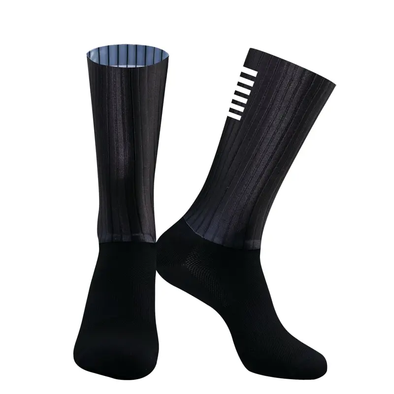 Top Trends: Knee High Socks Men Cycling Anti Slip Silicone Aero Whiteline Bicycle Sport Running Bike Hose Shoppable Styles