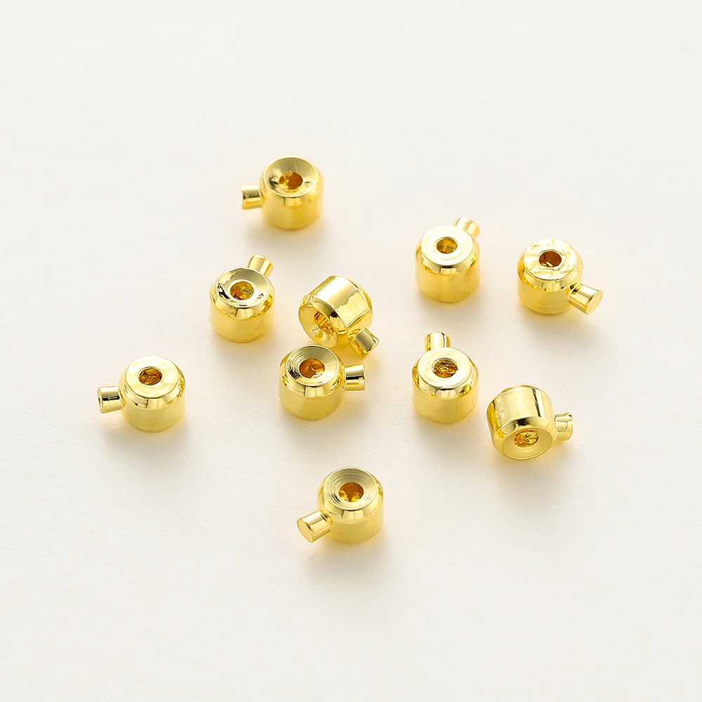 Top Trends: 20Pcs 14K / 18K Gold Color Plated Brass Clip Station Clasps Flat Snap Clasps Jewelry Making Supplies Diy Findings Accessories Shoppable Styles