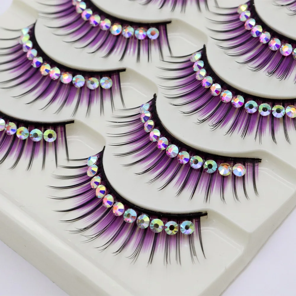 Top Trends: 5pairs Stage Catwalk Eyelash Natural False Eyelashes Mink Lashes Cosmetics Makeup Eyelash Extension Colored Eyelashes Makeups Shoppable Styles