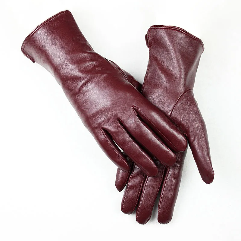 Top Trends: Women&#039;s Sheepskin Gloves Fashion Color Leather Simple Style Wool Lining Spring And Autumn Warmth Finger Gloves Shoppable Styles