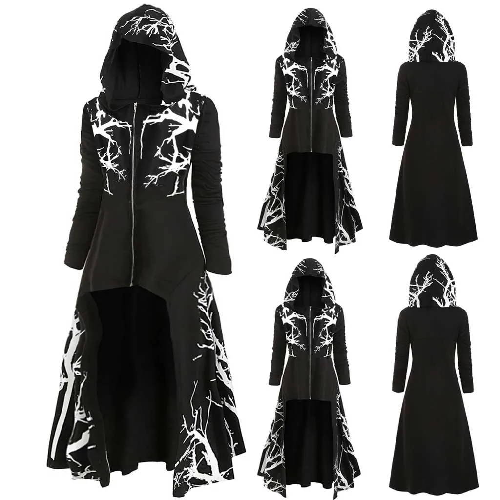 Top Trends: Fashion Unisex Adult Men Women 3D Print Medieval Hooded Cape Long Cloak Halloween Costume Coat Ponchos Cape Cloak Top Women Shoppable Styles