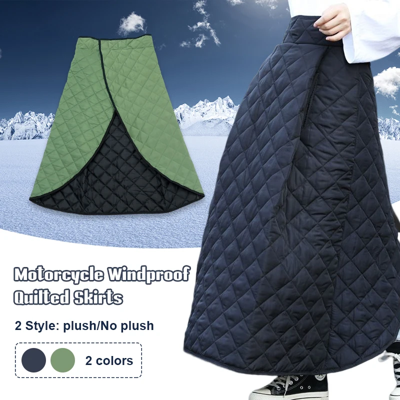 Top Trends: Women Motorcycle Windproof Quilted Skirts Winter Mid-Long Padded Skirt Cover Electric Cycle Cycling Skirts Warm Leg Warm Cover Shoppable Styles