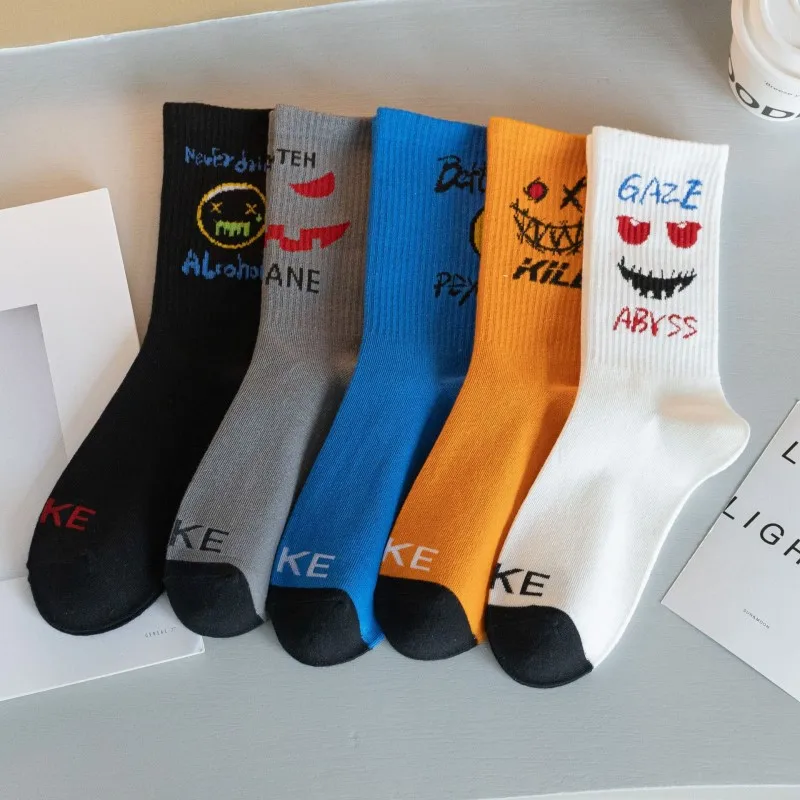 Top Trends: Men'S Stockings Halloween Funny Cotton Socks Middle Tube Sports Socks For Men Festival Stocking Absorb Sweat Football Stockings Shoppable Styles