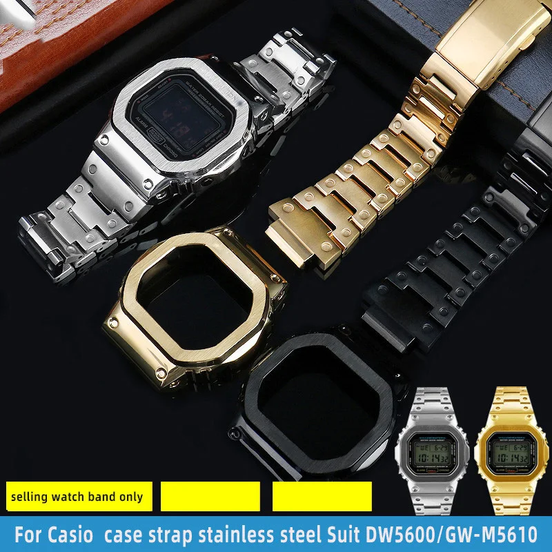 Top Trends: For Casio G-SHOCK Metal Case Strap Stainless Steel Suit DW5600 / GW-M5610 / 5000 GW-B5600 Modified Cool Style Golden Black Watchband Shoppable Styles