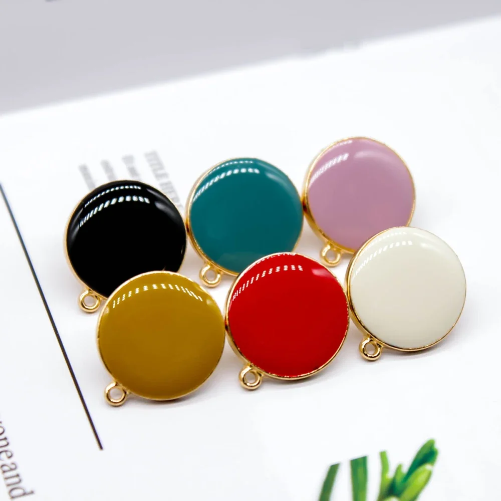 Top Trends: Enamel Alloy Stud Earring Simple Style For Women DIY Jewelry Accessories Handmade Materials 6pcs Shoppable Styles