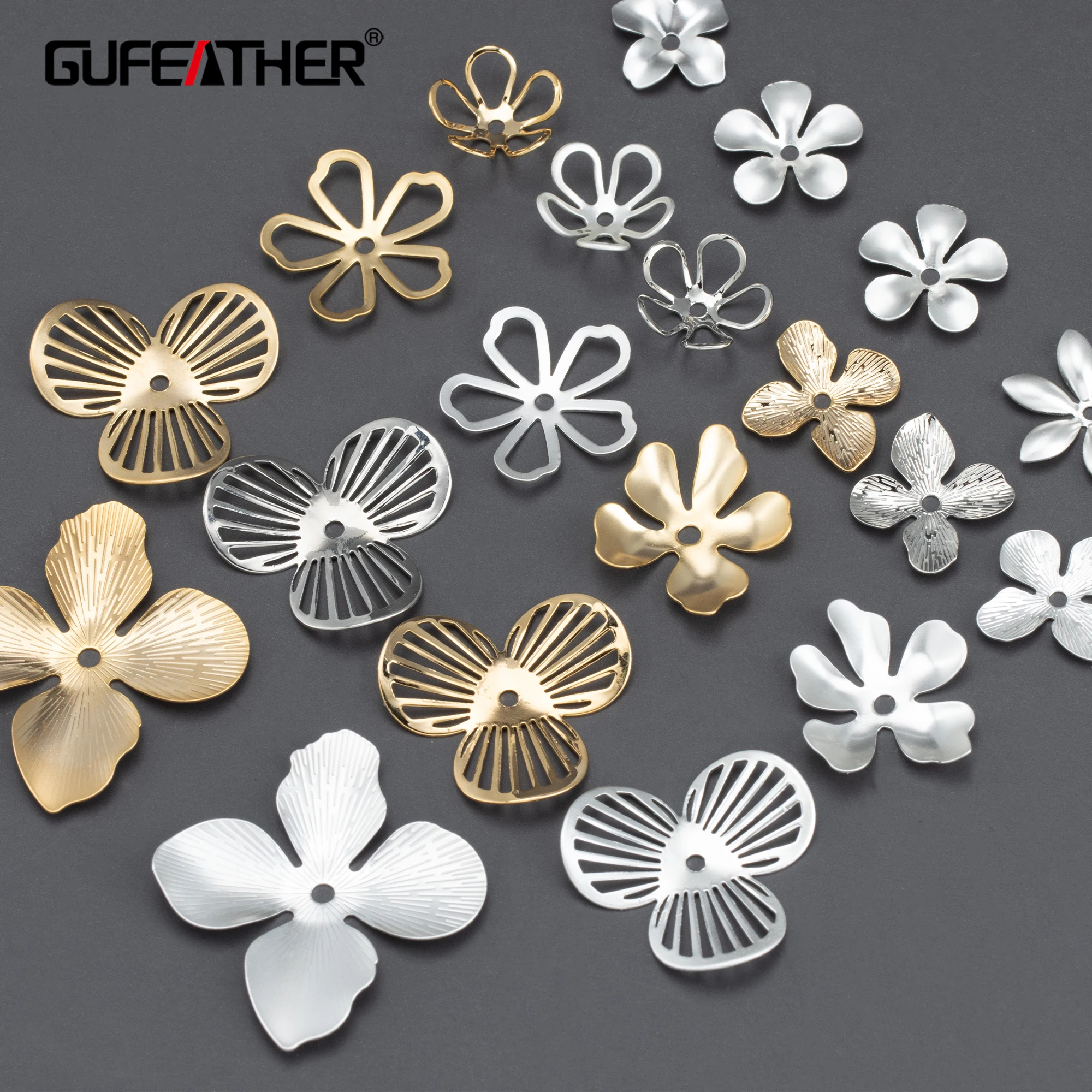 Top Trends: GUFEATHER MA80, jewelry Accessories, nickel Free, 18k Gold Rhodium Plated, copper, jewelry Making, diy Flower Accessories, 20pcs / lot Shoppable Styles