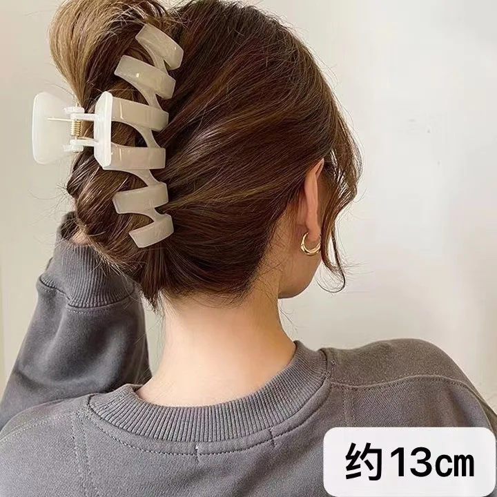 Top Trends: New Large Oversize Acrylic Hair Claw Crab Women Solid Plastic Big Shark Hair Clips Big Barrettes Hair Accessories Girls Hairpin Shoppable Styles - Image 2