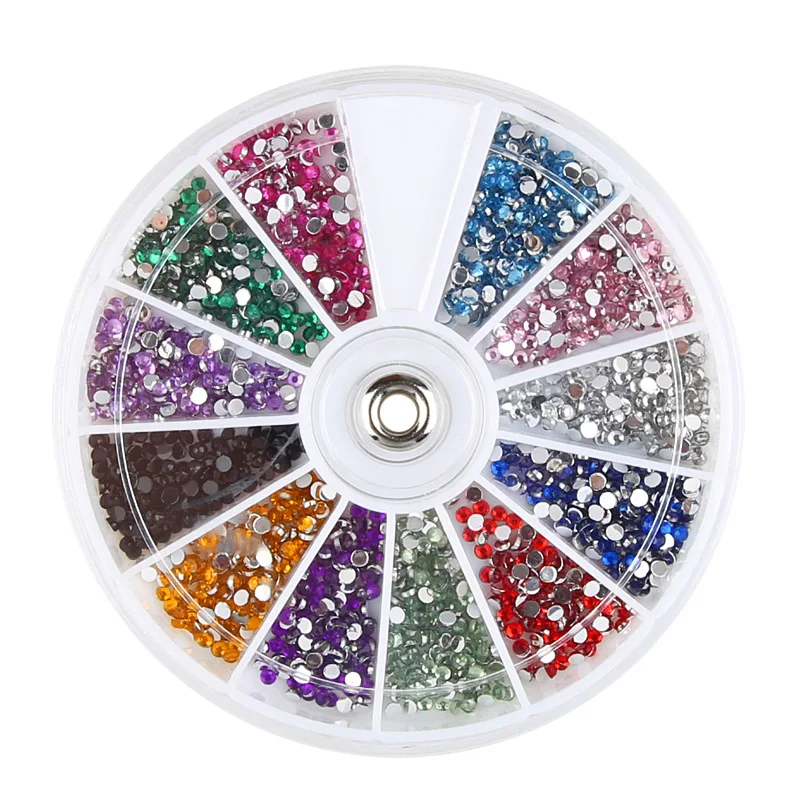 Top Trends: Mixed 12 Color 1.5MM, 2MM, 3MM Shining Stone 3d Nail Rhinestones Small Beads Manicure DIY Nail Art Decoration In Wheel Accessories Shoppable Styles